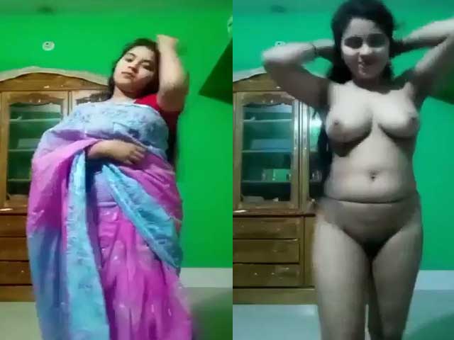 Beautiful Bengali Girl Saree Striptease Show