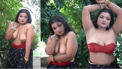 Bong Model Topless in Saree Shoot