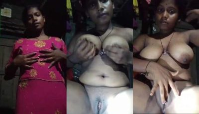 Horny Village Girl Pressing Her Big Boobs Fingering Pussy
