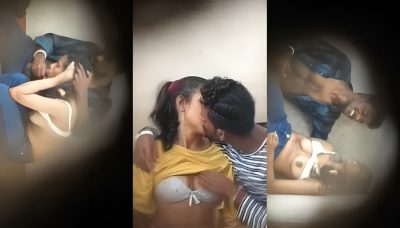 Horny Couple Outdoor Kissing Boobs Sucking Blowjob