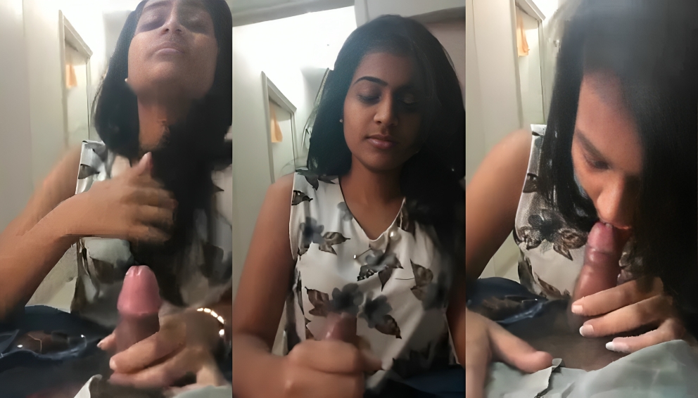 Shy Horny Slim Girl Sucking Boyfriend Dick